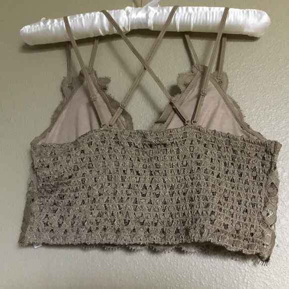 Golden Brown Crochet Lace Bralette~plus* - Picture 2 of 2